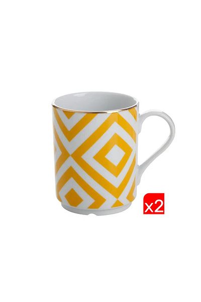Porland Morocco Pattern Yellow Mug 340Cc 2-Piece 04Ap 018897