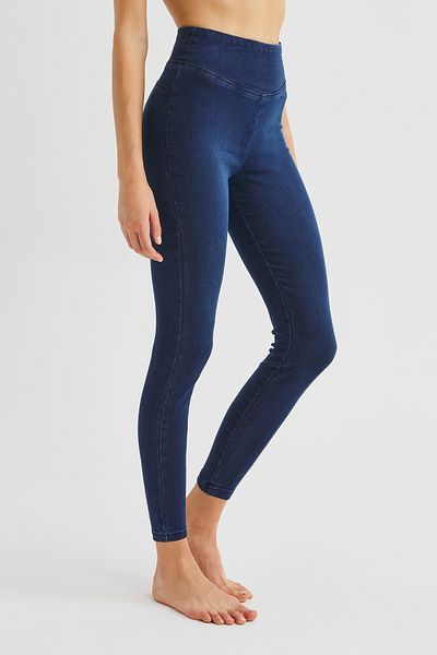 Penti Jambiere push-up cu talie înaltă albastru denim