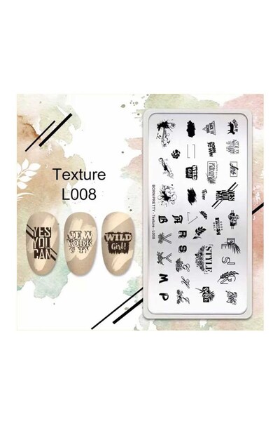 Born Pretty Stamper Desen Plakası Texture L008