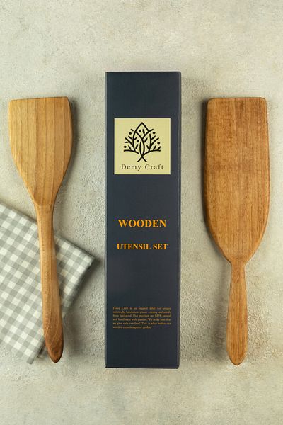 Demy Craft Hera Wooden 2 Piece Spatula Set