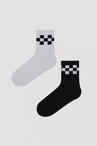 Penti Κάλτσες τένις 2 τεμαχίων με μοτίβο σκακιέρας για αγόρι