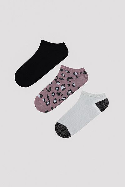 Penti Colorful Leopard 3-Piece Booties Socks