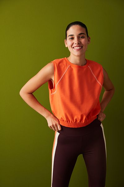 Penti Orange Sleeveless Sweatshirt with Elastic Waist