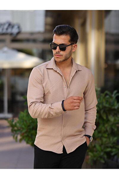 Valiberta Geometrik Desen Kapitone Desenli Gömlek/Ceket - Bej