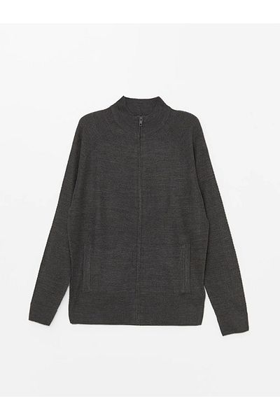 LC Waikiki LCWAIKIKI Classic Standard Fit Stand Collar Men's Knitwear Cardigan