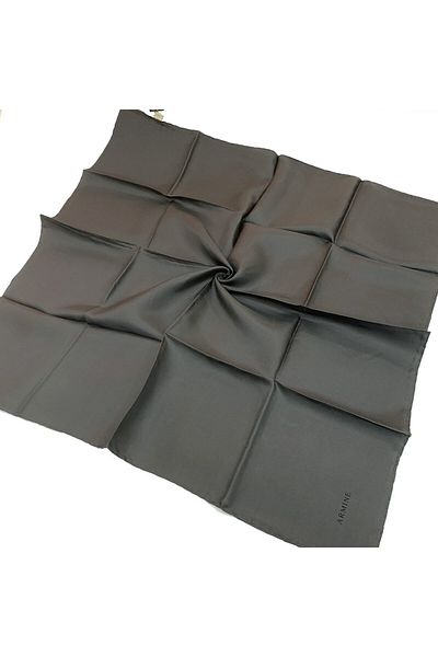 Armine Plain Silk Scarf - 276 Smoked Twill