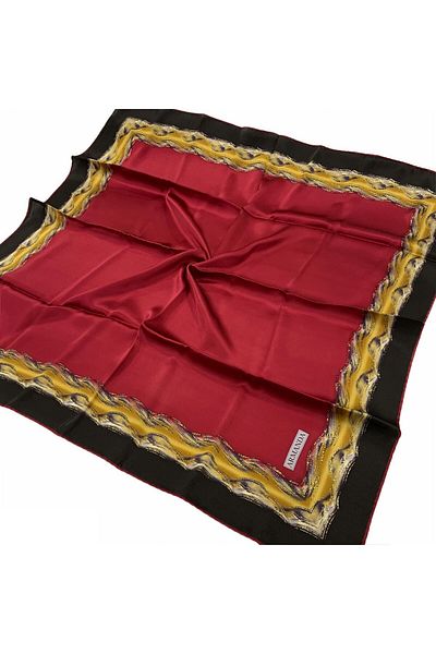 ARMANDA Φουλάρι από φύλλο μετάξι - Πινέλο - Claret Red Black