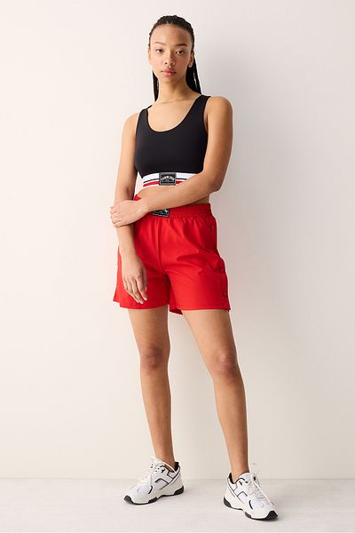 Penti High Waist Red Snap Shorts - Seren Moon Çetin Collection