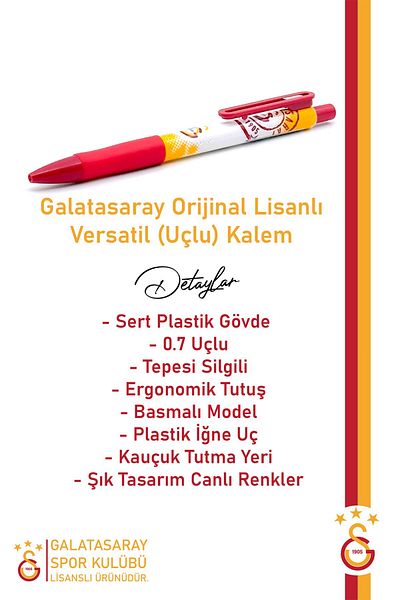 Galatasaray 0.7 Luxury Versatil Tip Pen - Gift Wooden Box