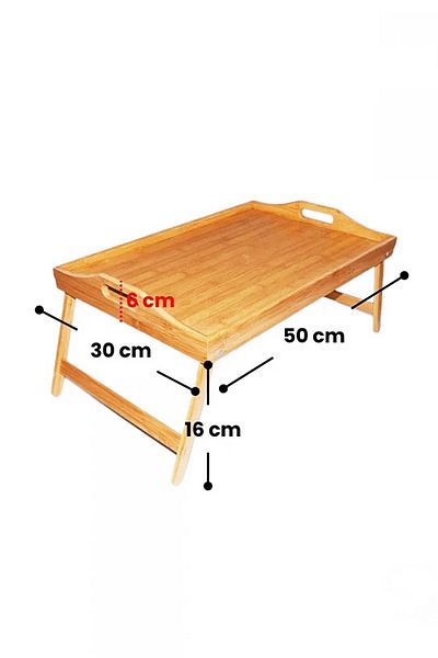 Bonjour Bamboo Bed Enjoyment Tray with Folding Legs (50cm*30cm), Portable Tray