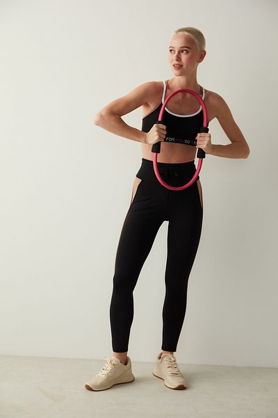 Penti Black Color Blocked Tights