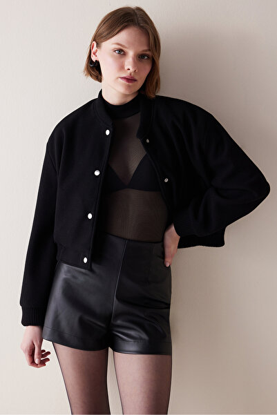 Penti FT Faux Leather Black Shorts