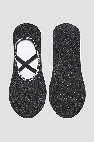 Penti Work for It Cross Glitter Black Ballerina Socks