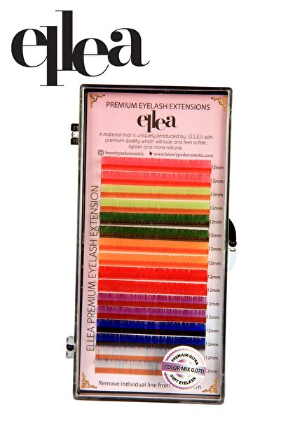 Elea ELLEA KARIŞIK RENKLİ İPEK KİRPİK 0.7 KALINLIK D KIVRIM 12 MM UZUNLUK