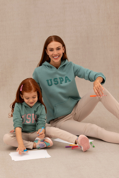 U.S. Polo Assn. Women's Mint Hooded Basic Sweatshirt 50276022-Vr090