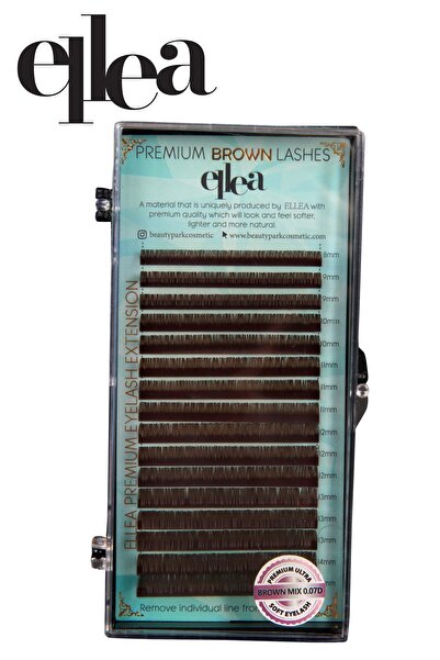 Elea Ellea Kahverengi Mix Ipek Kirpik 0.7 Kalınlık D Kıvrım 8-15 Mm Boy Aralığı