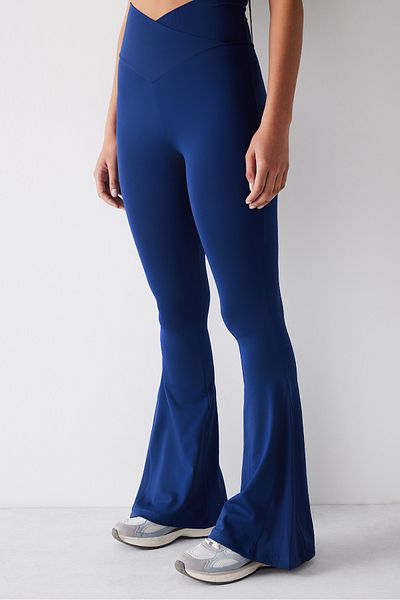 Penti Navy Blue Crossed Waist Detailed Slim Fit Flare Flared Leg Trousers