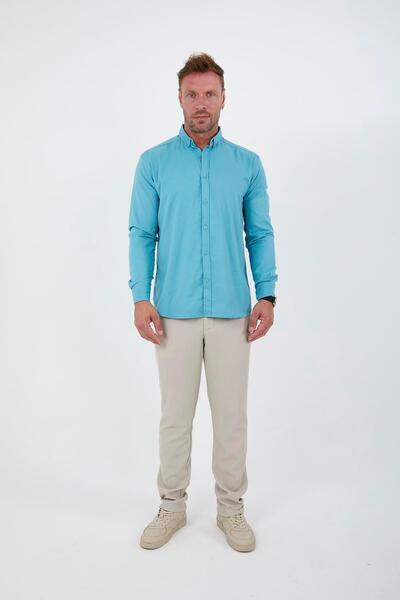 Valiberta Ανδρικό πουκάμισο Oxford Fabric Lycra - Μακρυμάνικο, Γυάλινος Πυρήνας