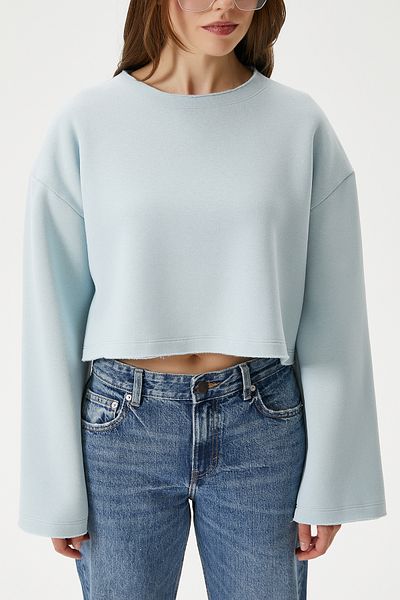 Ritnice Hanorac crop cu ridicare albastră Vegas pentru femei