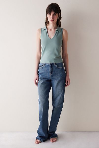 Penti Guler polo Top verde deschis