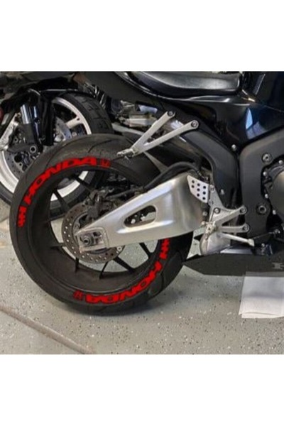 Performance Stickers Motorsiklet Honda Lastik Yazısı Lastik Sticker 8adet Las...
