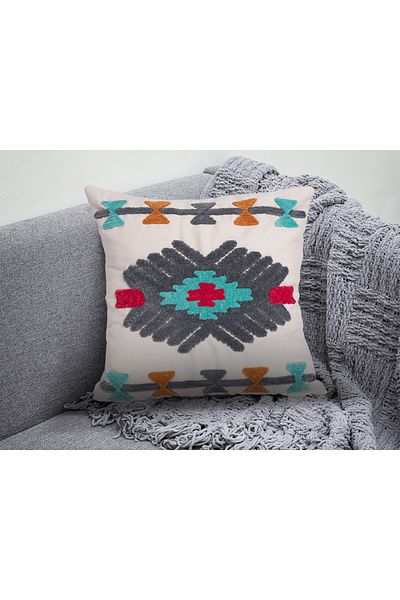 RUGSMODERN Pernă cu model etnic Bohemian Punch - Pernă cu husă multicoloră20