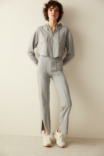 Penti Gray Front Stitching Detailed Trousers