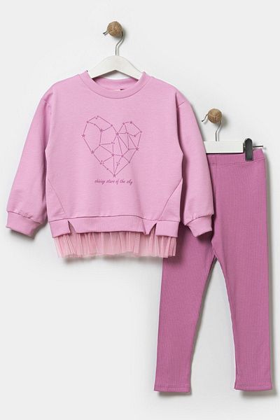HAUSEkids طقم جوارب جرافيتي لوف للفتيات بعمر 4-7 سنوات - أرجواني داكن