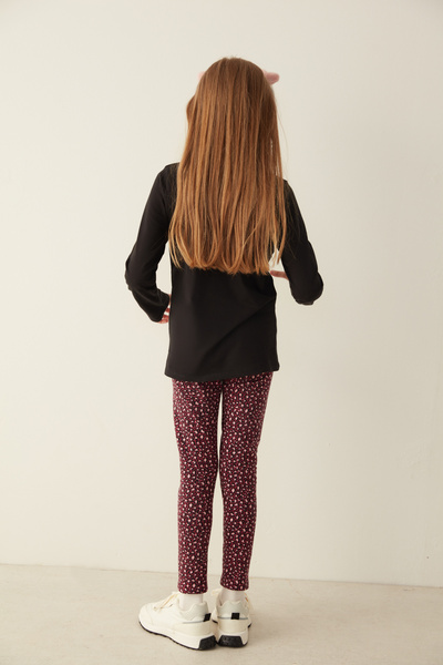 Penti Çok Renkli Girl Bordeaux Mini Leopard Legging