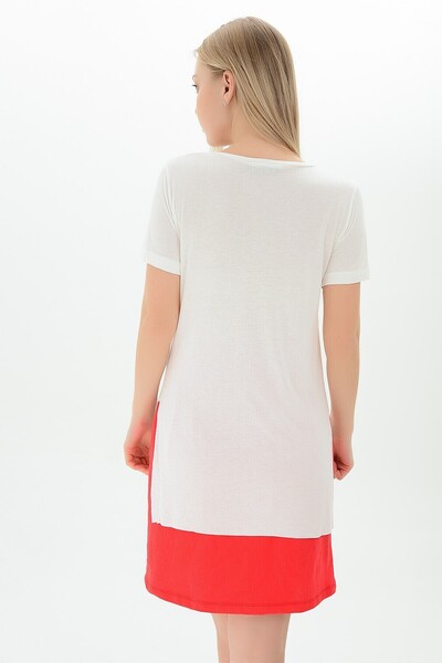 Cotton Mood 20061494 Single Jersey V-Neck Collar Lace Short Sleeve Blouse White