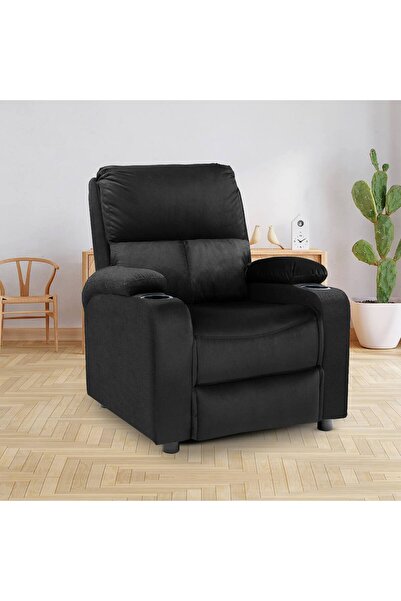 In House كرسي سينمائي كلاسيكي مخملي مع حامل أكواب NZ70