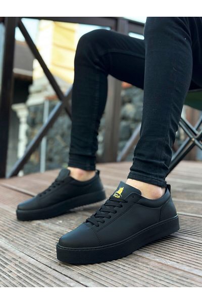 BOA Ba0104 Lace-up Black Skin Sports Classic Men's Shoes