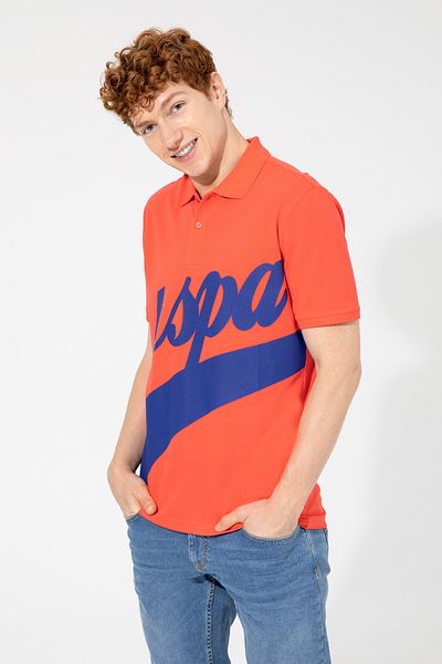 U.S. Polo Assn. Men's Red Polo Neck T-Shirt 50249138 -Vr213
