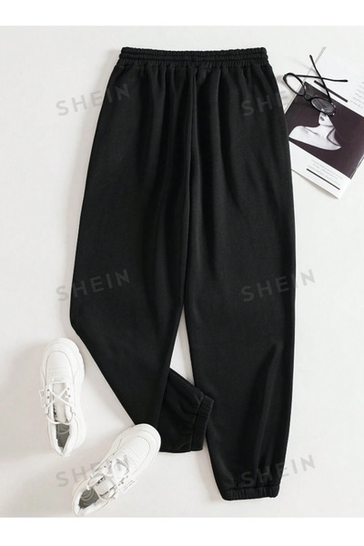 yx yustex sport Μαύρο Unisex Φαρδύ Παντελόνι Jogger που απομακρύνει τον ιδρώτα