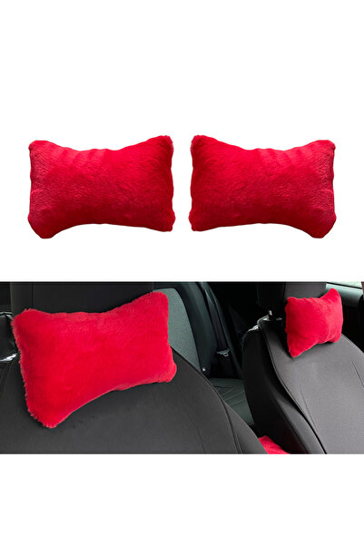 Oto Aksesuarcım Yumuşak Peluşlu Ortopedik Araba Seyahat Boyun Yastığı 2'...