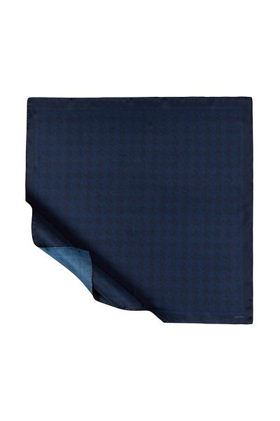 ipekevi Μεταξωτό μαντήλι Twill - Μοτίβο Houndstooth - Navy Blue