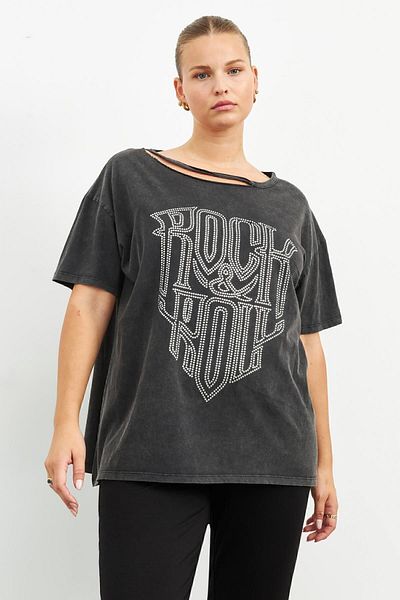 Curly ANTHRACITE SHORT SLEEVE ROCK STONE T-SHIRT