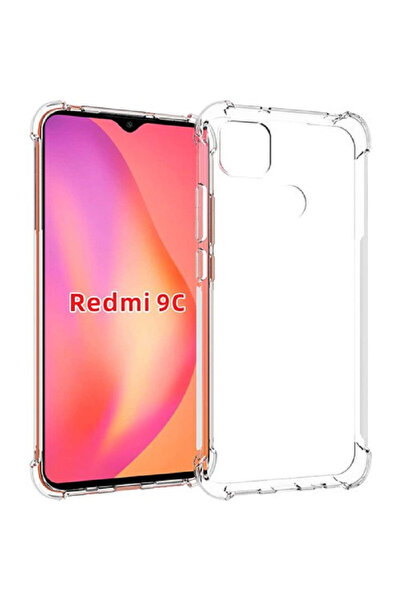 Fibaks Xiaomi Redmi 9c Kılıf Airbag Antishock Köşe Korumalı Darbe Emici Crystal Berrak Şeffaf Sert Silikon