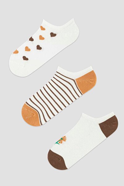 Penti Чифт от 3 чорапи за маратонки с флорален мотив на сърце