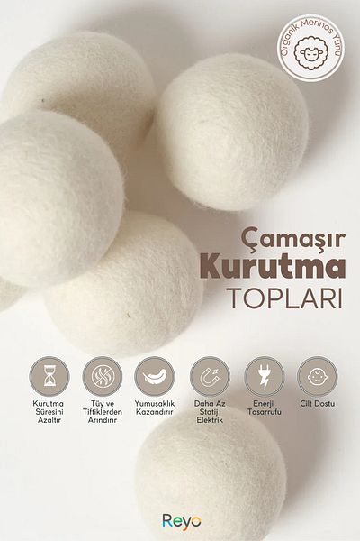 Reyo XL 100% Organic Wool Clothes Dryer - 3 Balls