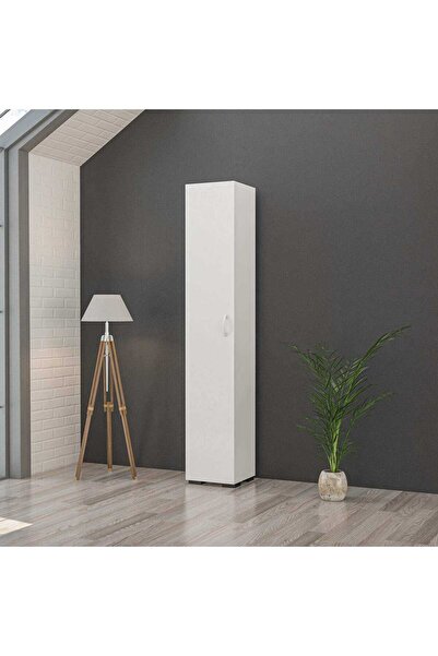 Modilayn ÇİLEK Tek Kapaklı 5 Raflı Çok Amaçlı Dolap, Banyo Dolabı, Mutfak Dolabı