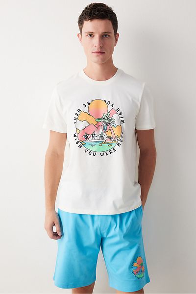 Penti Set de pijamale multicolore Ocean cu pantaloni scurți