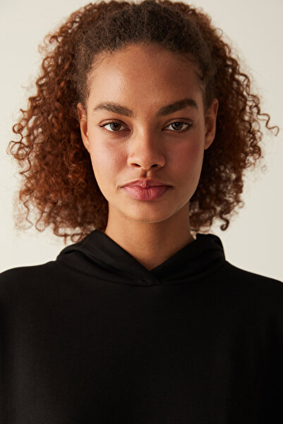 Penti Μαύρη κουκούλα oversize φούτερ με λεπτομέρεια στην τσέπη