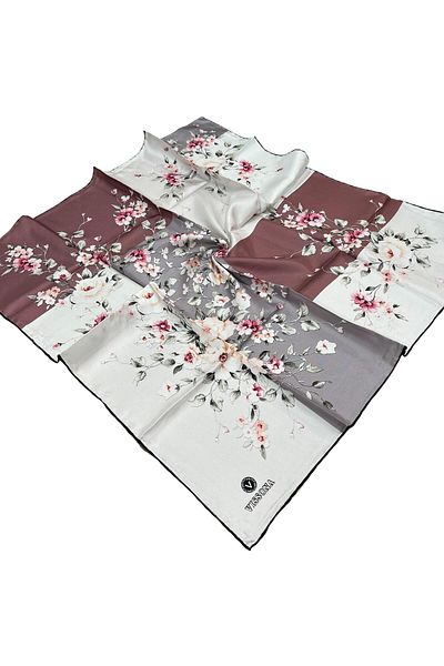 Vissona Μεταξωτό κασκόλ Twill - 6273 - 0028-0020 Dusty Grey Rose