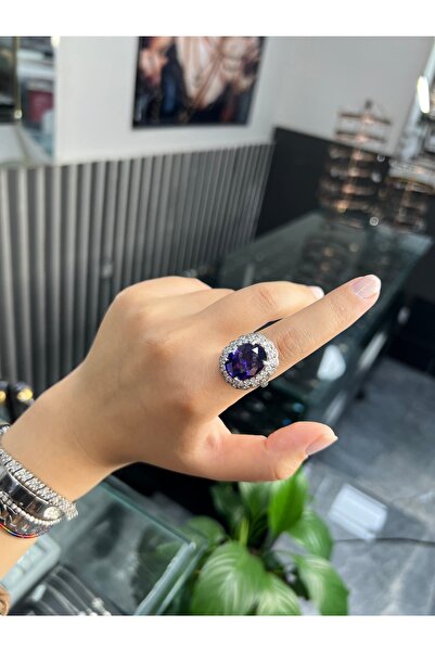 925Silver 925ayar gümüş Ametis yüzük