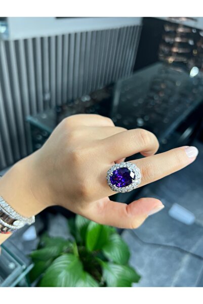 925Silver 925ayar gümüş Ametis yüzük