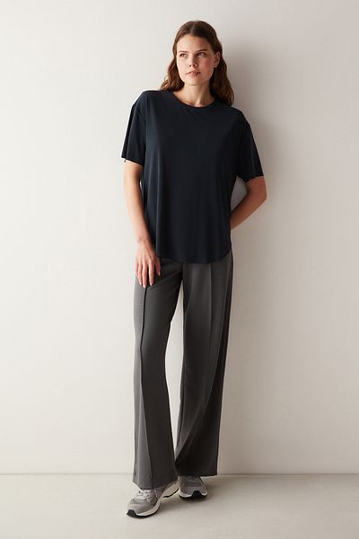 Penti Čierne modalové tričko Crew Neck Loose Fit