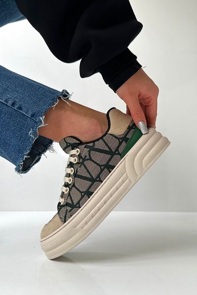 Mupa Shoes Women's Sneakers GREEN BEIGE