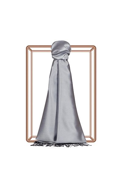 ipekevi Double Sided Silk Shawl - Dark Silver