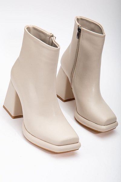 Hayalimdeki Ayakkabı Γυναικείες μπότες NARE Beige Skin Platform Detail